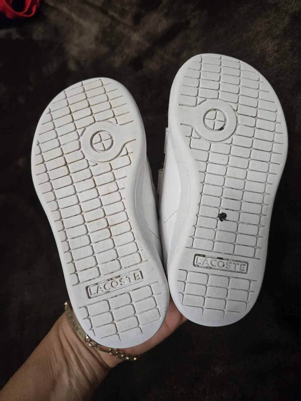 Lacoste Kids White Velcro Sneakers